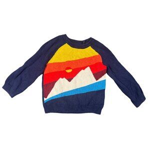 Gymboree Boys Sweater 2 2T  Mountain Sunset  Multicolor Knit Pullover Buttons Kn